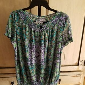 Croft and Barrow Paisley Short Sleeves Top